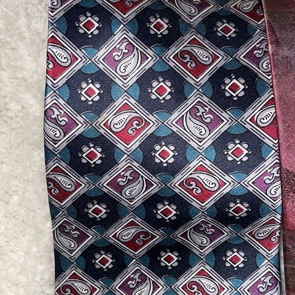 Oscar de la Renta Tie Bundle Silk and Polyester paisley Striped Abstract design - Picture 6 of 16